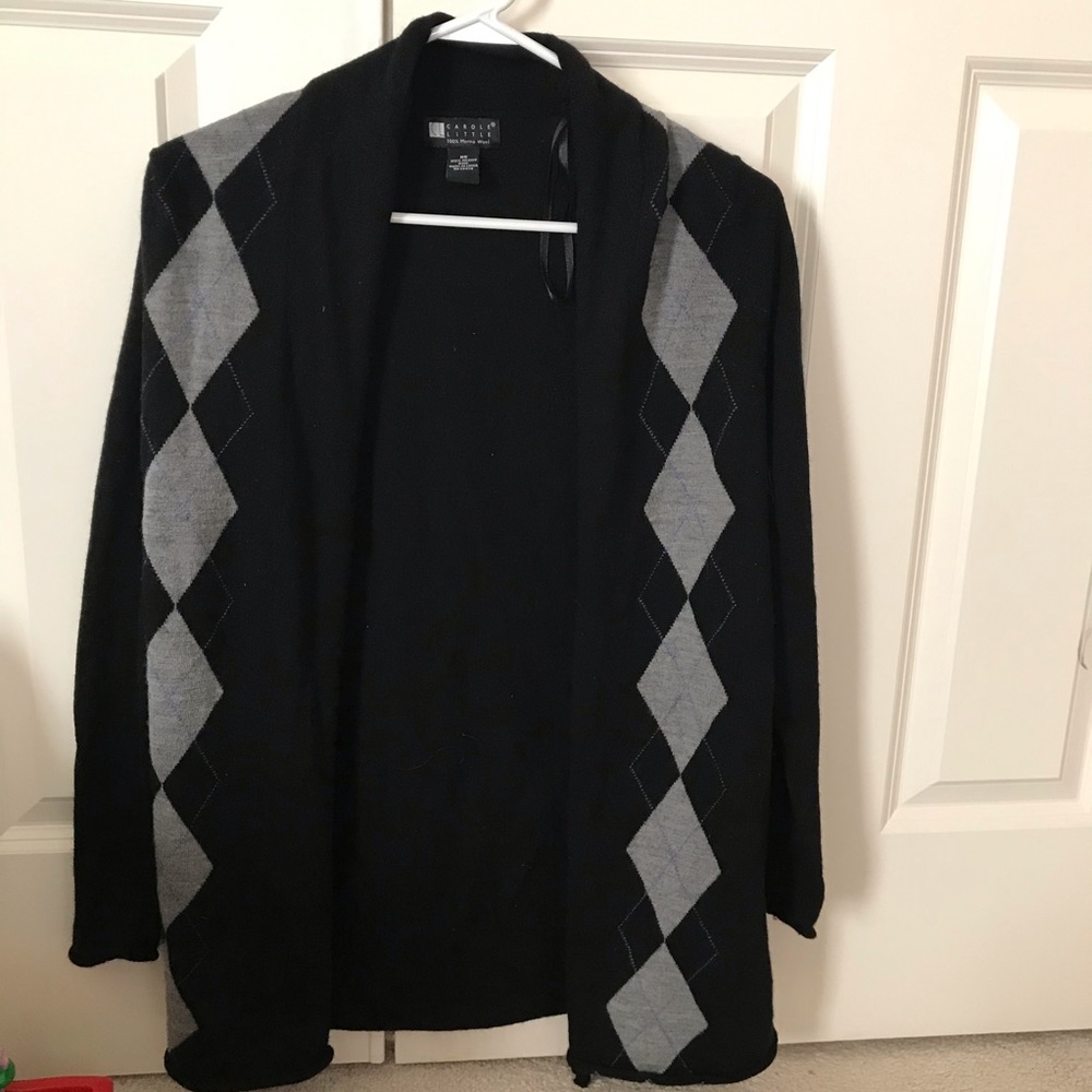 Carol Little, XS argyle pattern cardigan